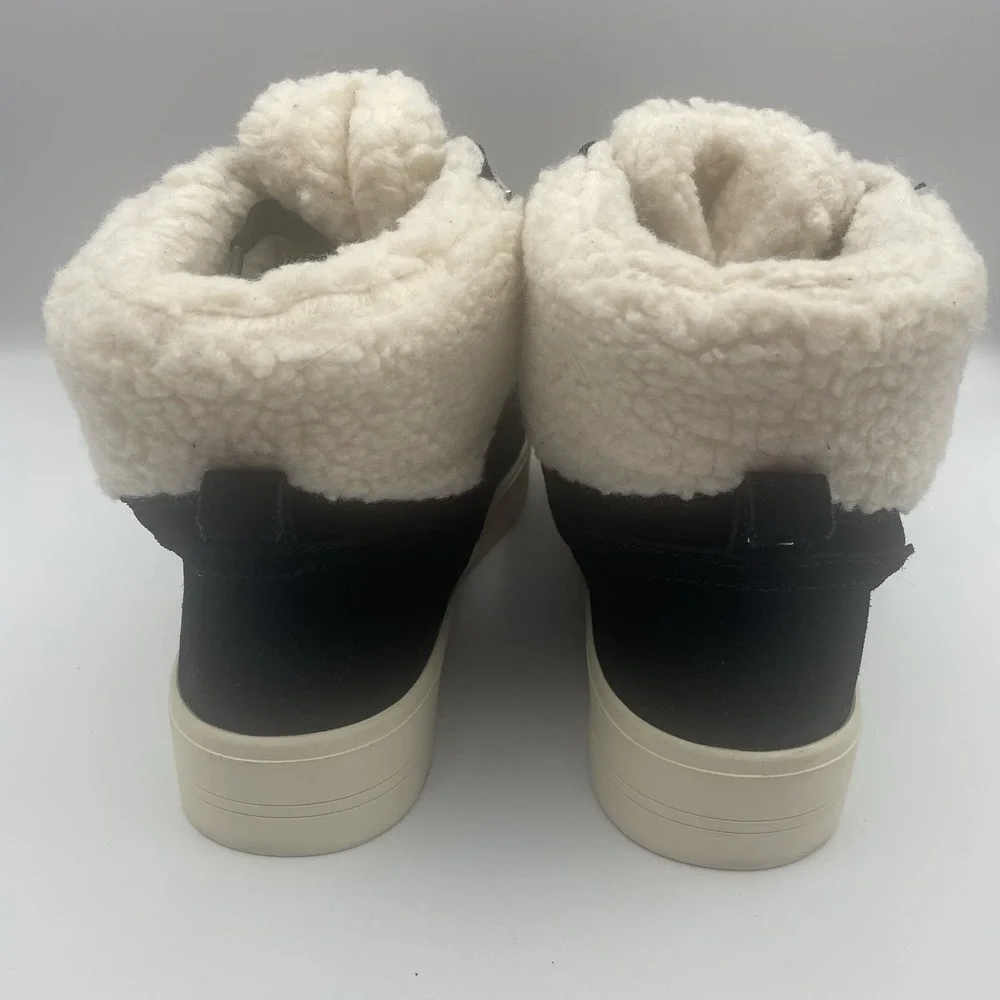 Marc Fisher Daire Black‎ Suede Sneaker Boots With Faux Fur Lining Women's Size 7